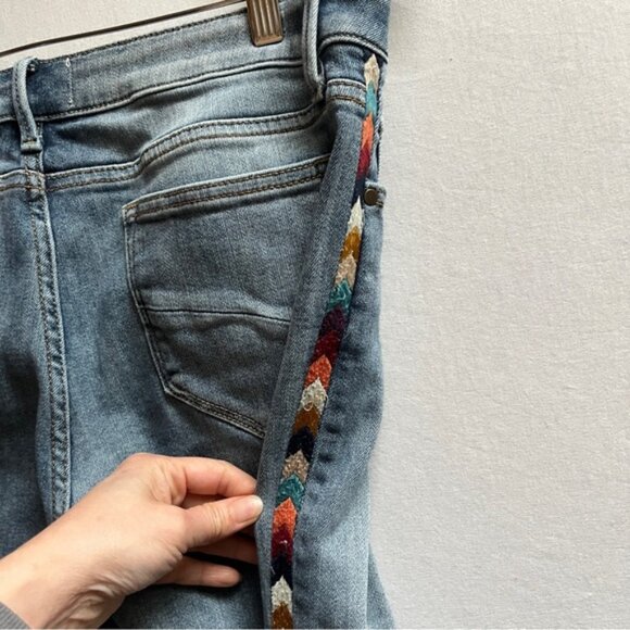 DRIFTWOOD Gray Straight Leg Jeans with Embroidered Detail - Picture 7 of 16